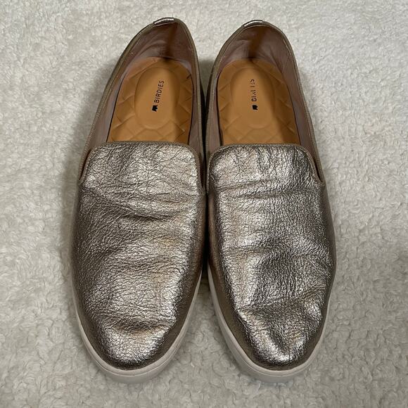 Birdies The Swift Loafer Sneakers Gold Metallic Sporty Prep Comfort Wedge 11 - Picture 4 of 8